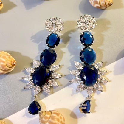 Elegant Drop Earrings with AD Stones – Naseem Fashion Hub