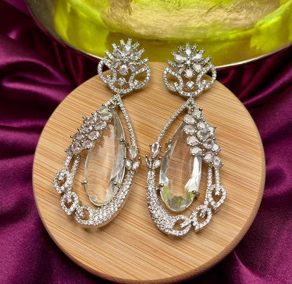 Vintage Crystal Teardrop Dangle Earrings - Timeless Elegance | Naseem Fashion Hub