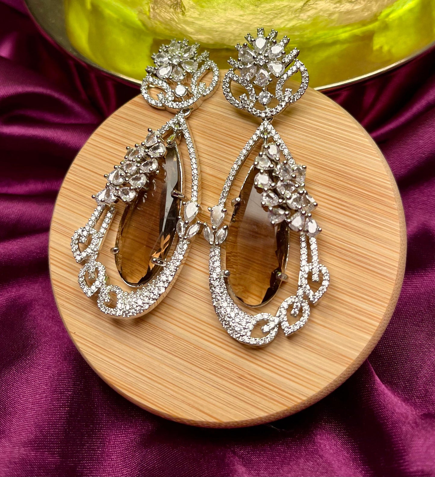 Vintage Crystal Teardrop Dangle Earrings - Timeless Elegance | Naseem Fashion Hub