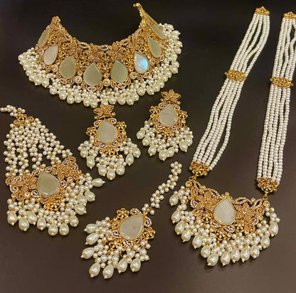 Complete Bridal Set with Doublet Stone - Exquisite Traditional Luxury | Naseem Fashion Hub