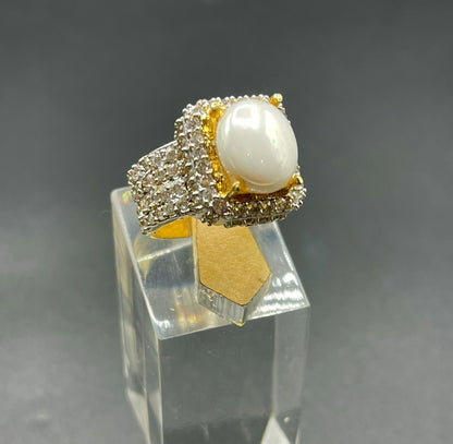 Zircon Gold-Plated Ring with Pink Stone | Naseem Fashion Hub