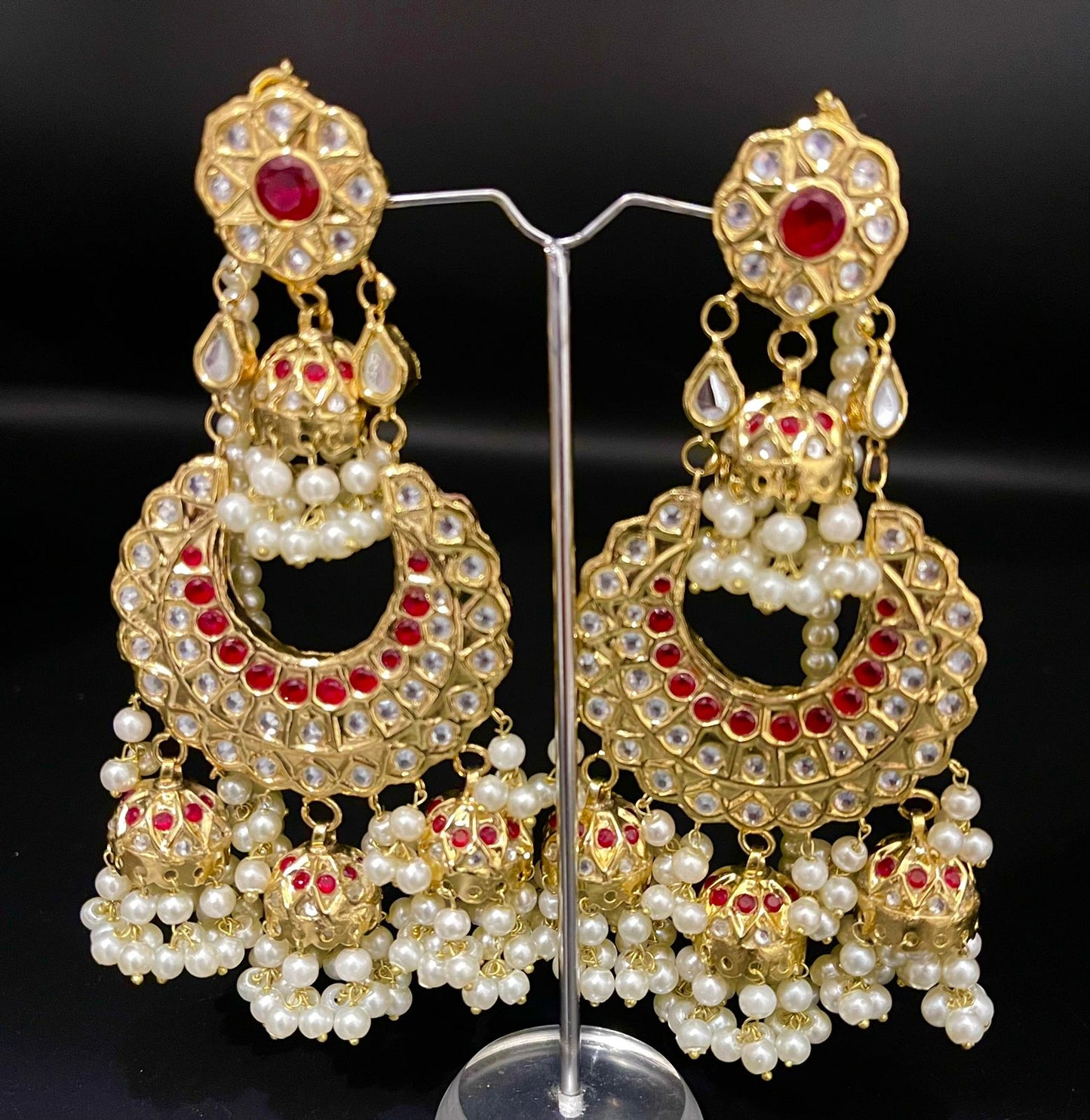 Thappa Kundan Long Jhumki Earrings | Naseem Fashion Hub