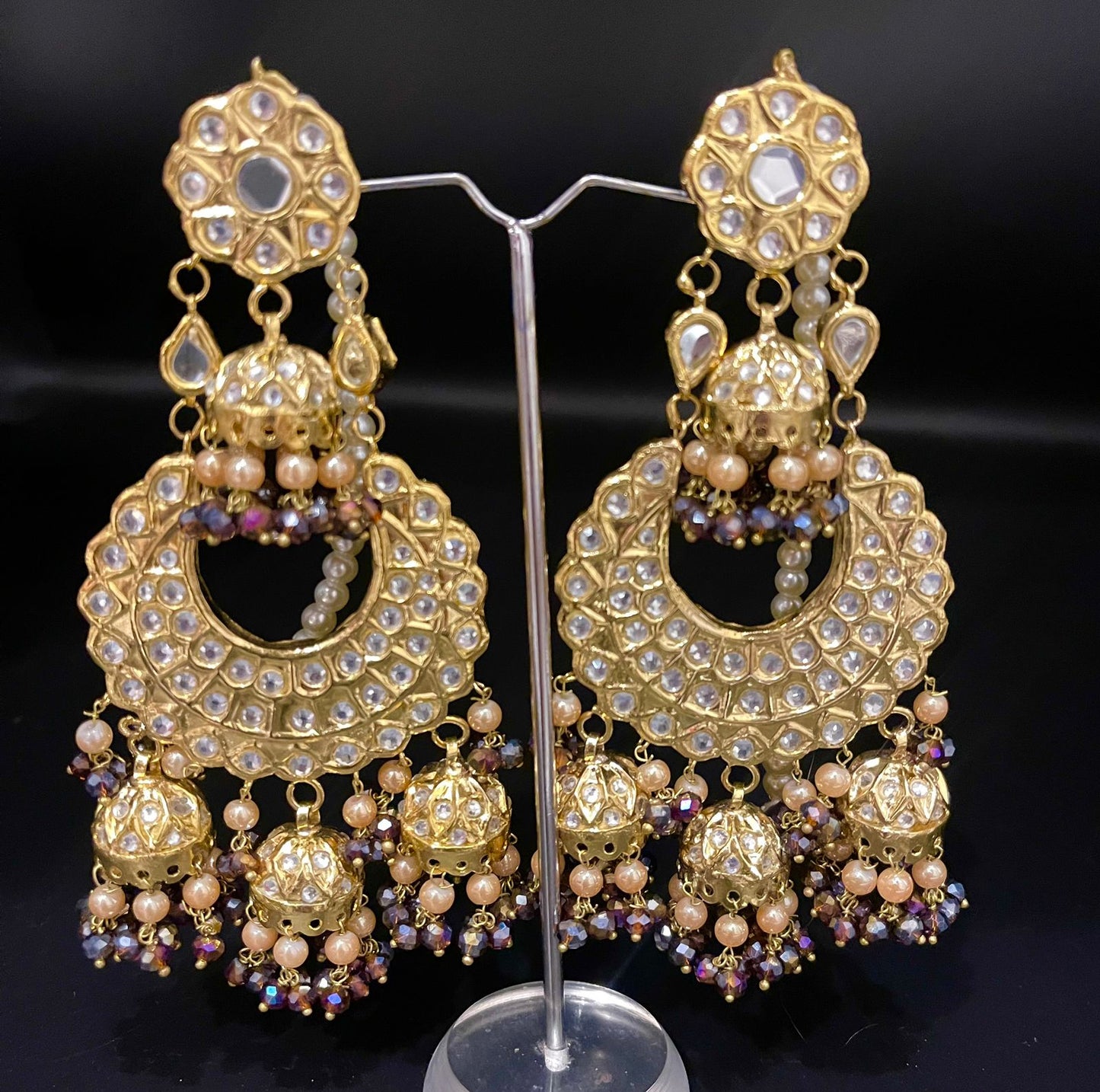 Thappa Kundan Long Jhumki Earrings | Naseem Fashion Hub