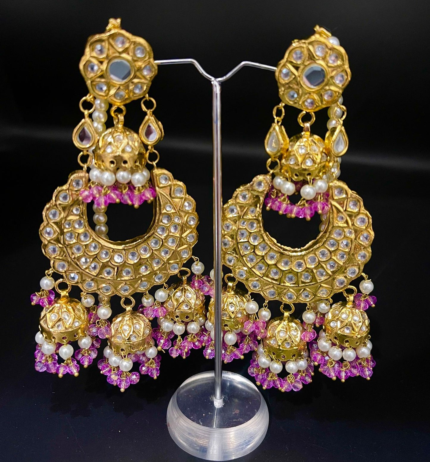 Thappa Kundan Long Jhumki Earrings | Naseem Fashion Hub