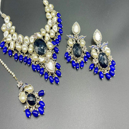 Mother of Pearl Necklace Set with Tikka | Naseem Fashion Hub