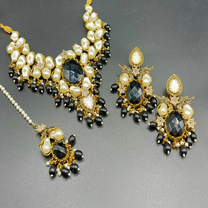 Mother of Pearl Necklace Set with Tikka | Naseem Fashion Hub