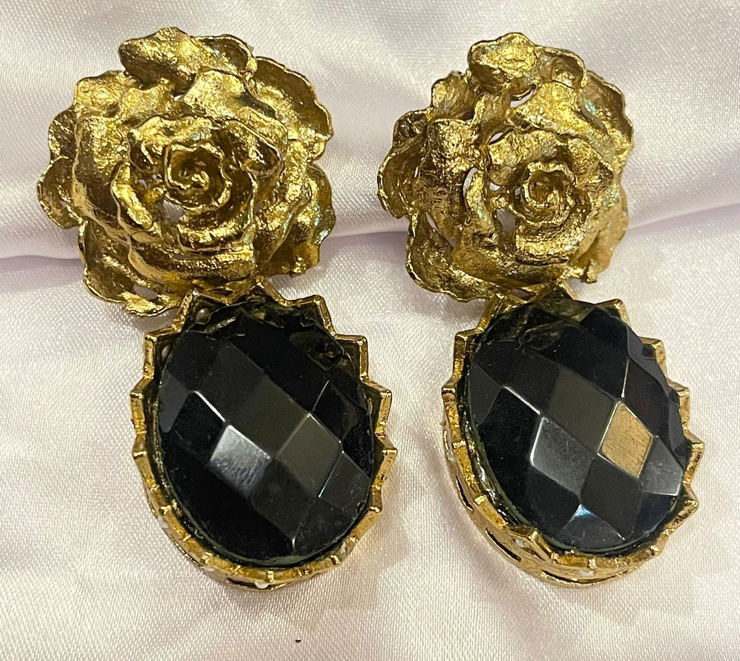 Golden Rose Earrings - Elegant Floral Charm | Naseem Fashion Hub