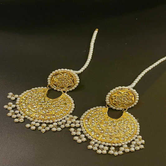 Thappa Kundan Earrings - Traditional Elegance | Naseem Fashion Hub