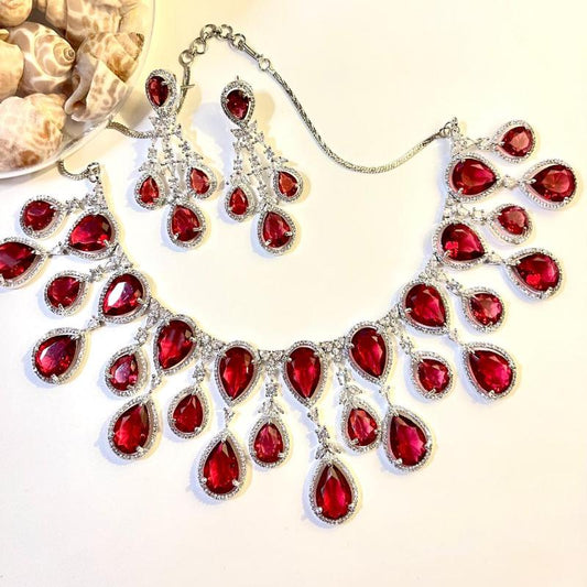 New Design Necklace with Red Color Stones – Naseem Fashion Hub